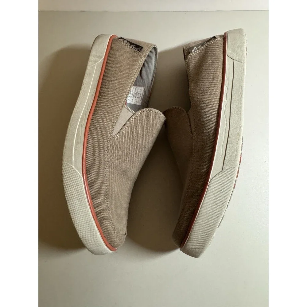 Eddie Bauer Shoes Men’s Size 11 Beige Canvas Slip Ons Excellent Lightweight